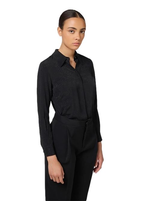 Camicia in georgette jacquard lettering ELISABETTA FRANCHI | Camicie | CA08446E2110